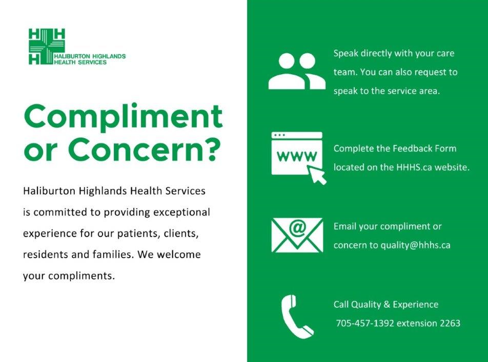 Compliments and Concerns