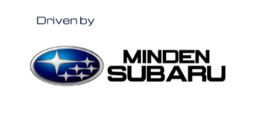 Minden Subaru logo with the added tag "Driven by"