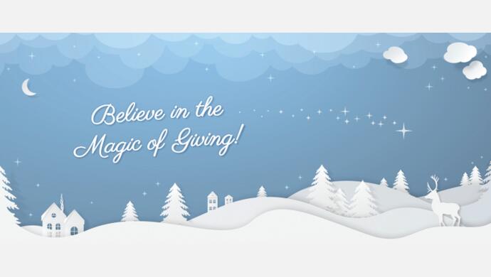 Believe in the Magic of Giving winter scene