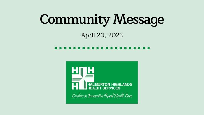 Community message - April 20, 2023
